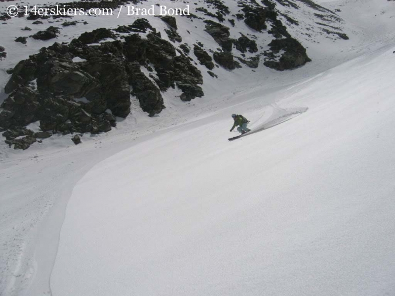 Brittany Konsella backcountry skiing on Tabeguache. 