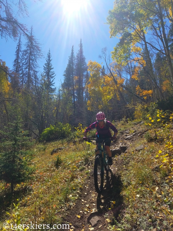 Mountain biking Tank Seven trail near Sargents, CO.