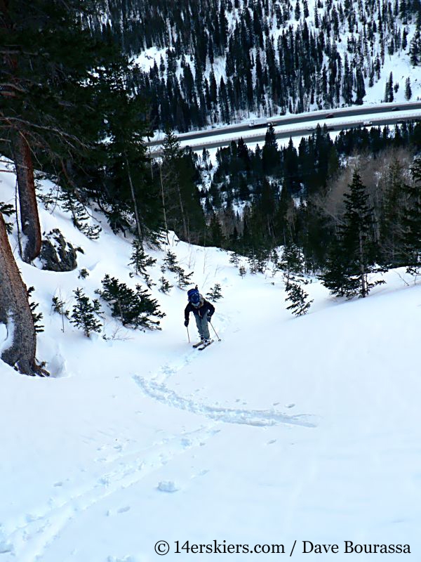 Brittany Walker Konsella backcountry skiing Tenmile Canyon 