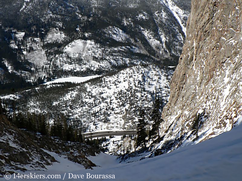 Backcountry skiing Tenmile Canyon.