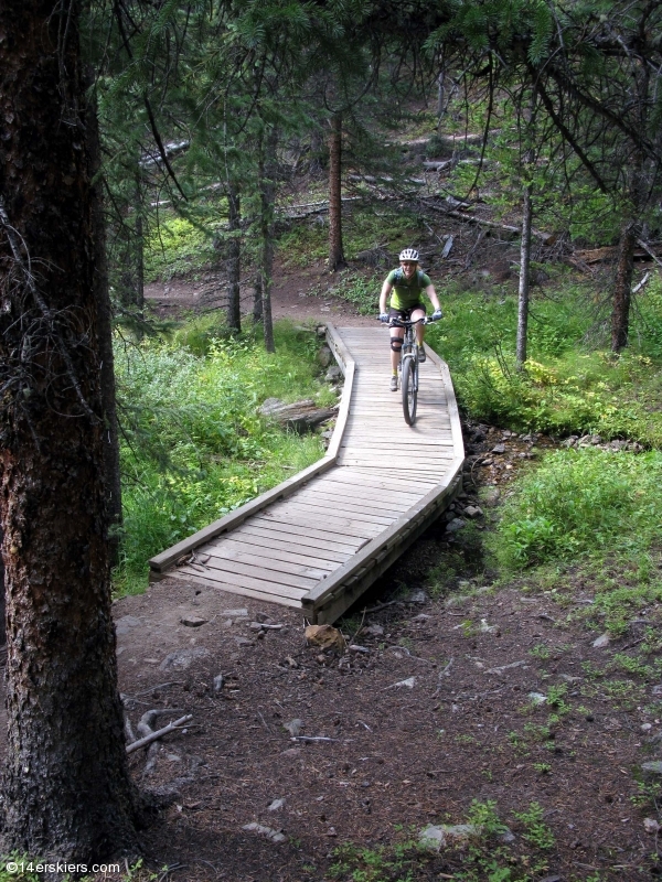 Mountain biking Tiger Run near Breckenridge, CO.