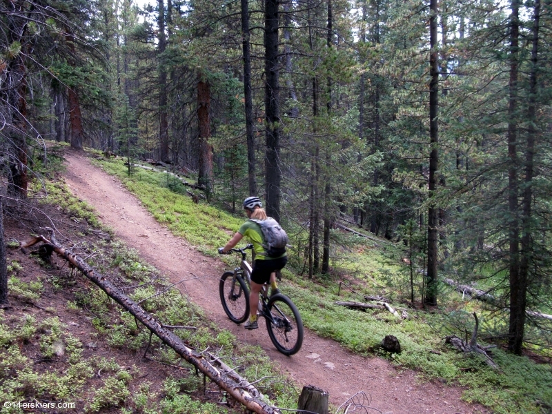 Mountain biking Tiger Run near Breckenridge, CO.