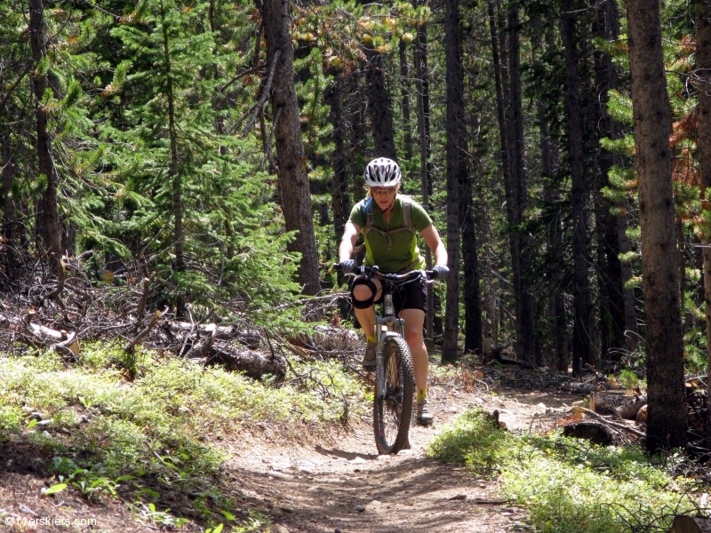 Mountain biking Tiger Run near Breckenridge, CO.