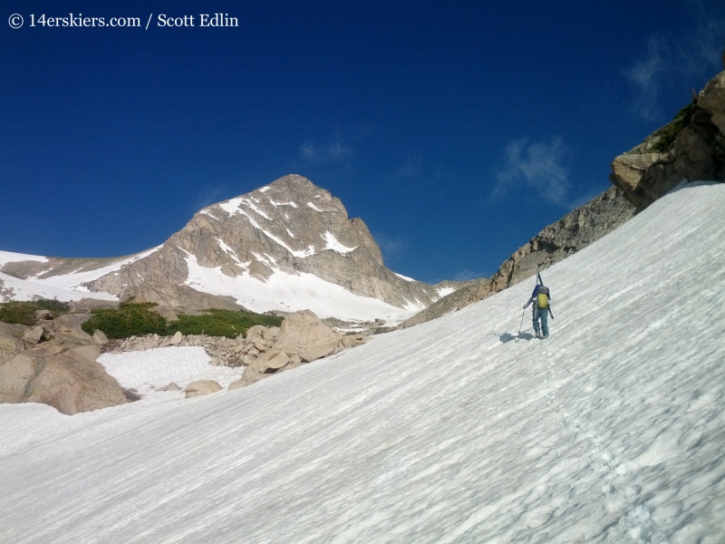 Approaching Mount Toll to go backcountry skiing.