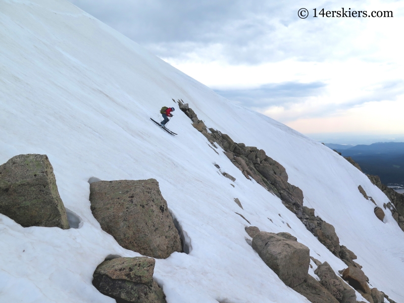 Brittany Konsella backcountry skiing on Mt Toll 