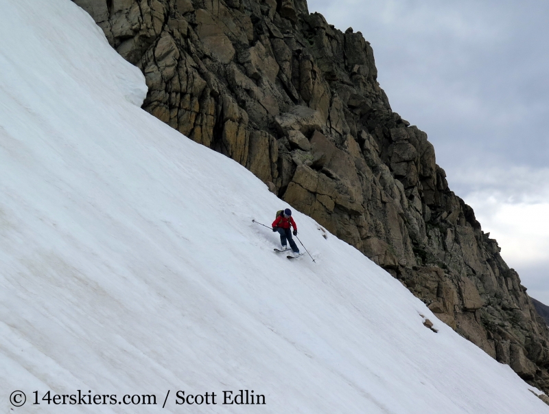 Brittany Konsella backcountry skiing on Mount Toll 