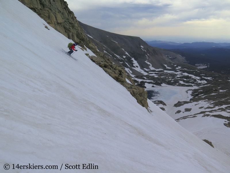 Brittany Konsella backcountry skiing on Mount Toll 