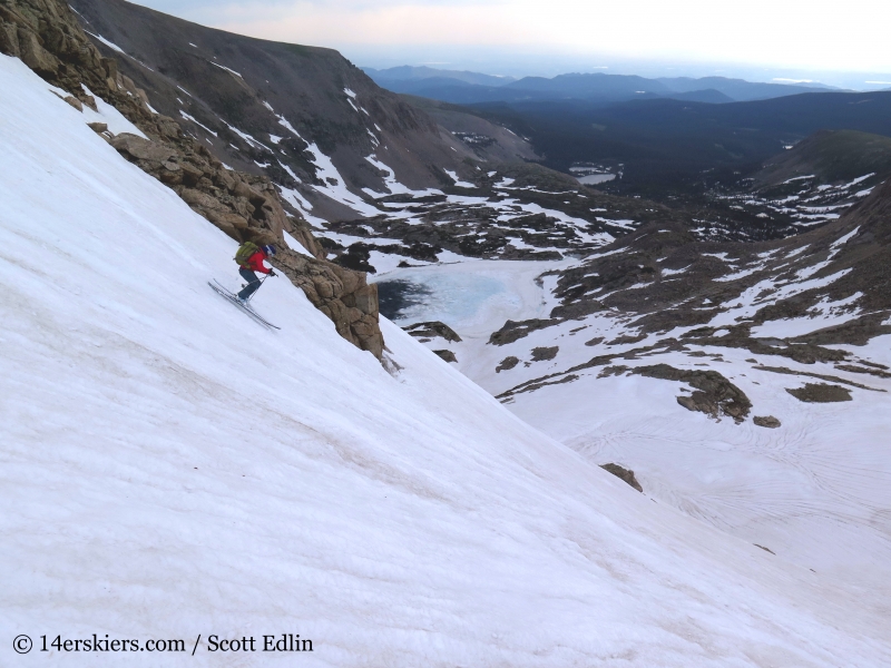 Brittany Konsella backcountry skiing on Mount Toll 