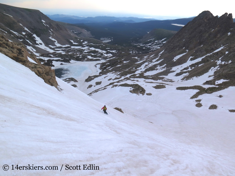 Brittany Konsella backcountry skiing on Mount Toll 