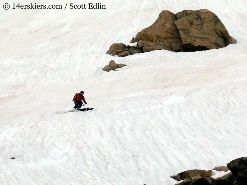 Brittany Konsella backcountry skiing on Toll 