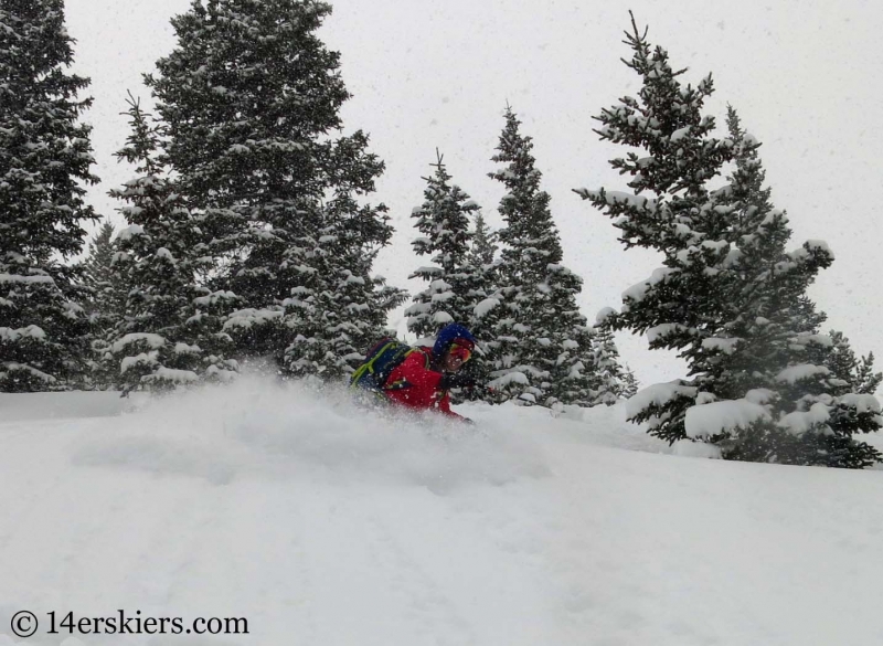 Brittany Konsella backcountry skiing on Mount Trelease.