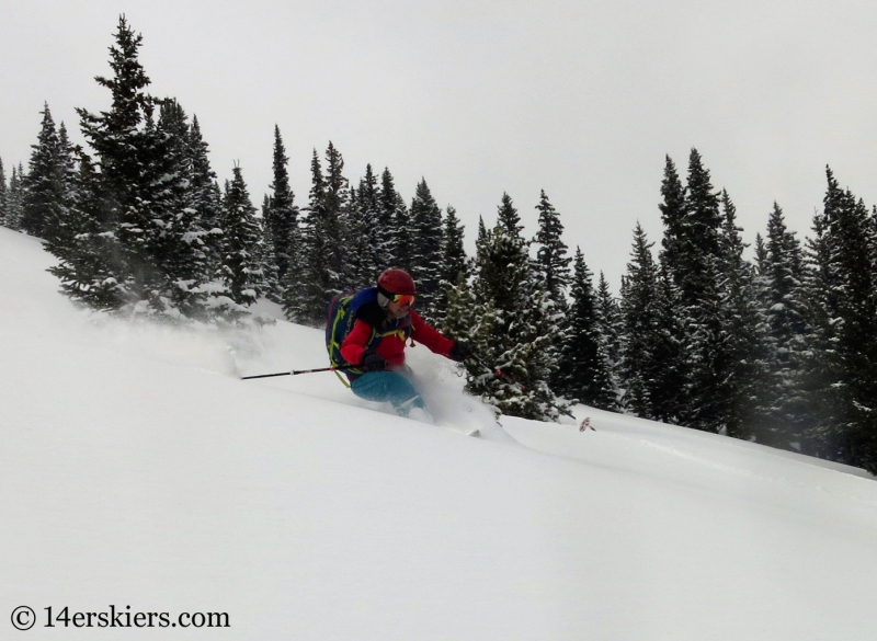 Brittany Konsella backcountry skiing on Mount Trelease