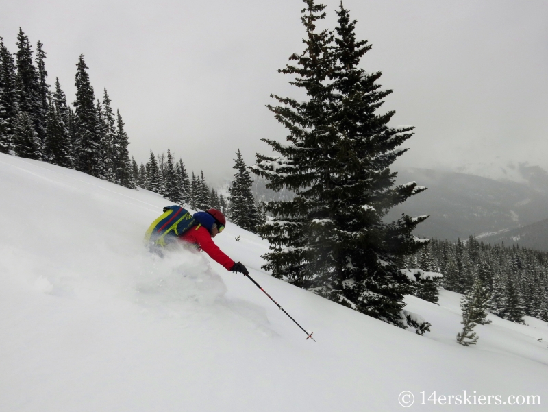 Brittany Konsella backcountry skiing on Mount Trelease