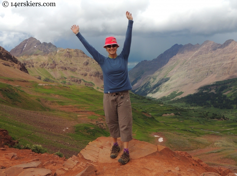 Brit on top of West Maroon Pass