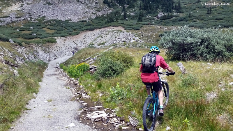 mountain biking the Tunnel Lakes trail from the Alpine tunnel