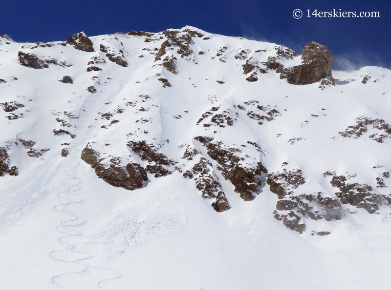 Backckountry skiing on Mount Tweto.