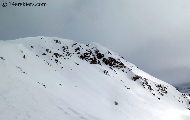 Backcountry skiing on the east face of Twining Peak. 