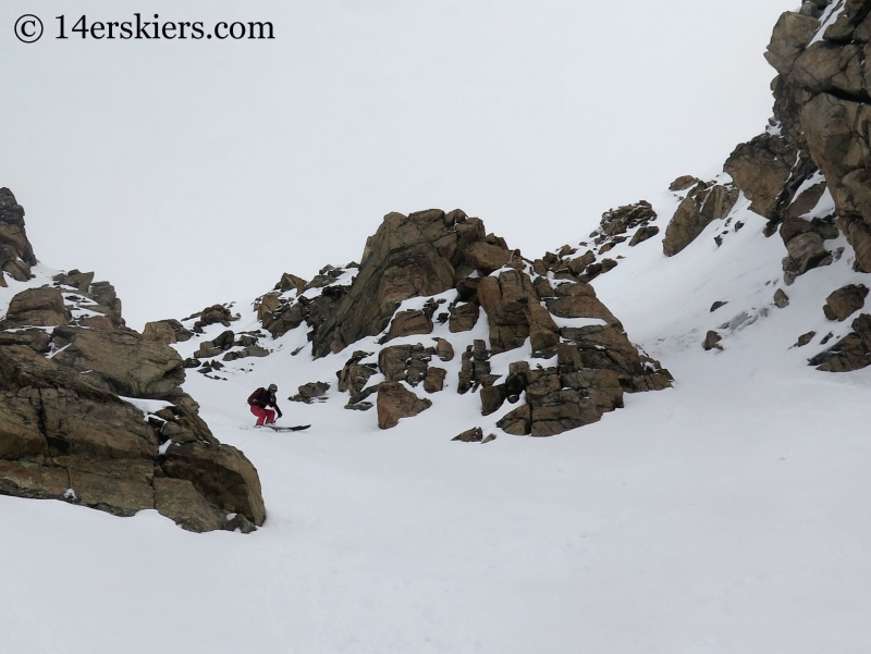 Jenny Veilleux backcountry skiing on Twining Peak. 