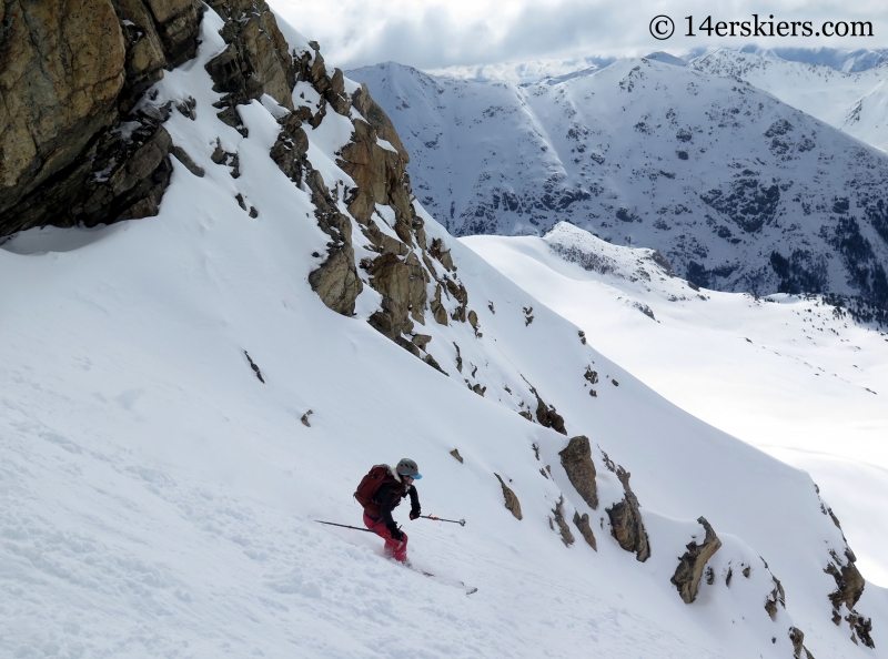 Jenny Veilleux backcountry skiing on Twining Peak.