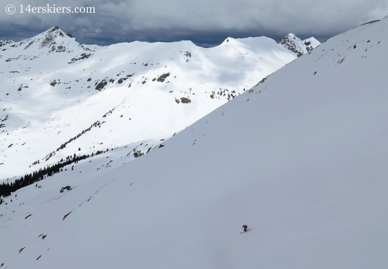 Keith backcountry skiing on Point 13,736'