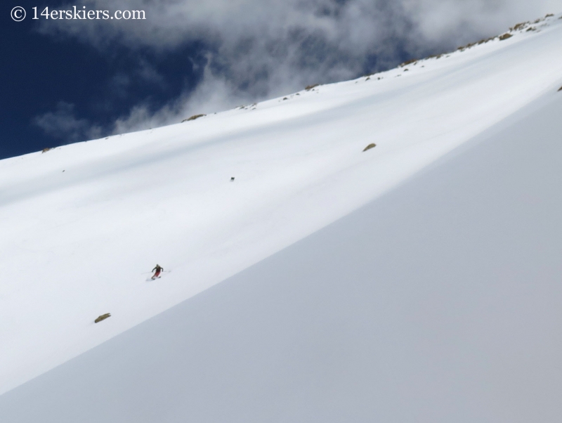 Jenny Veilleux backcountry skiing on Point 13736 near Independence Pass. 