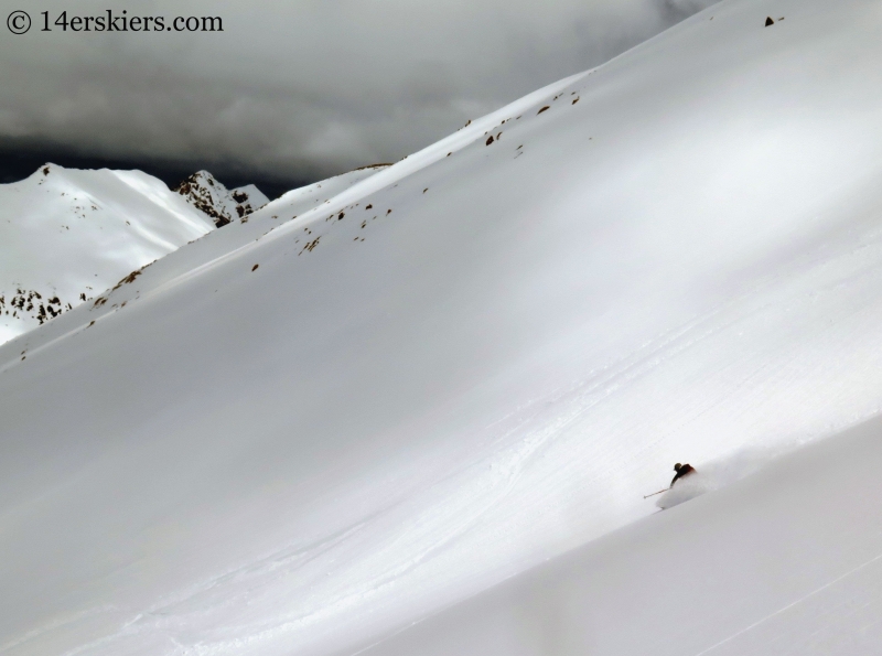 Jenny Veilleux backcountry skiing on Point 13736 near Independence Pass. 