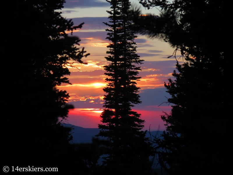 Sunrise while backcountry skiing in Rocky Mountain National Park. 