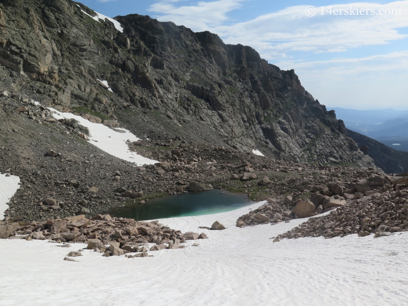 Backcountry skiing on Tyndall Gorge.