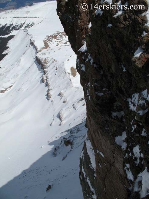 View from cliff on Uncompahgre Peak. 