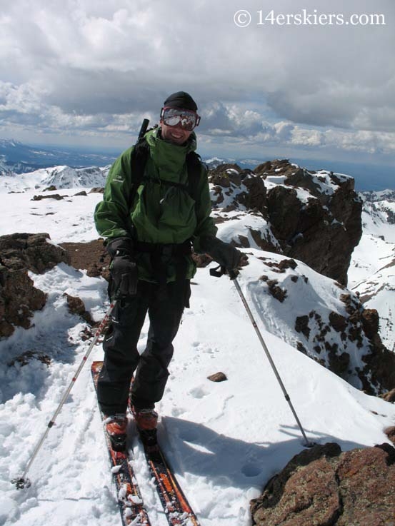 Frank Konsella ready to backcountry ski on Uncompahgre Peak. 