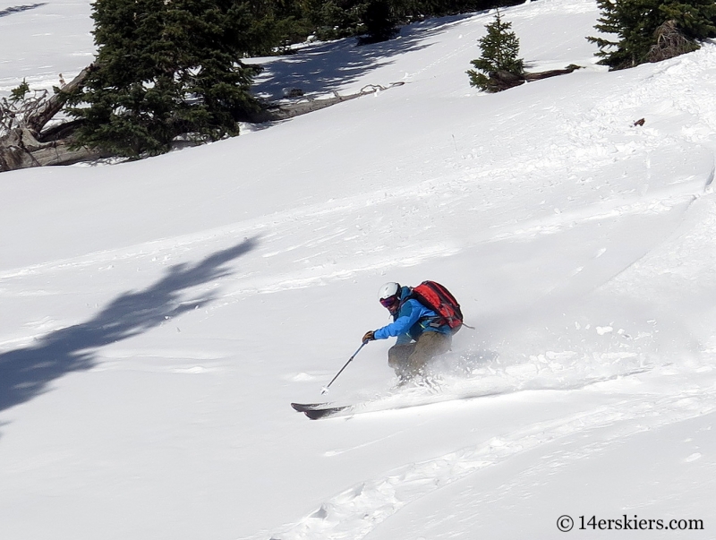 Frank Konsella backcountry skiing Uneva Peak. 