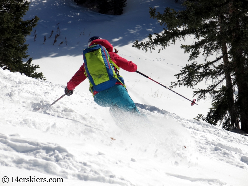 Brittany Konsella backcountry skiing Uneva.