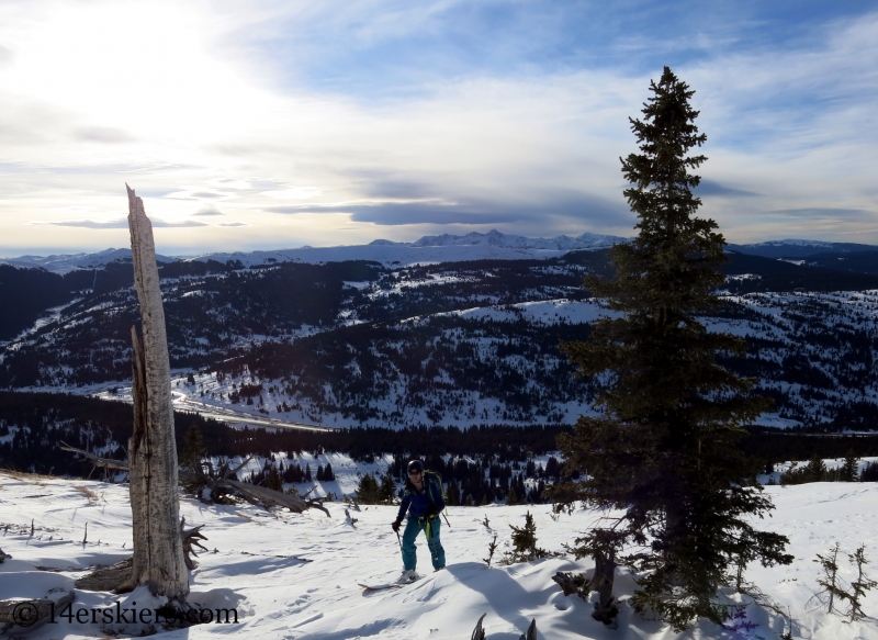 Backcountry skiing on Uneva. 