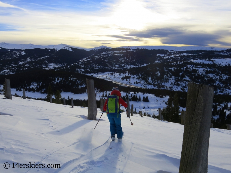 Backcountry skiing on Uneva Peak. 