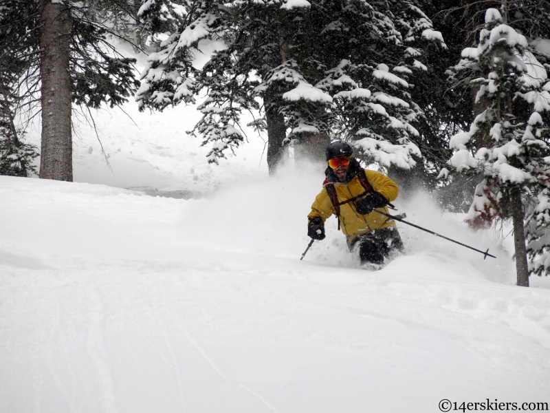 Ben McShan skiing in the upper slate river valley of Crested Butte