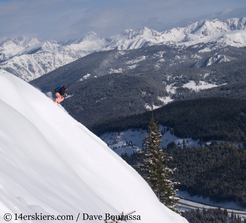 Brittany Walker Konsella backcountry skiing on Vail Pass.