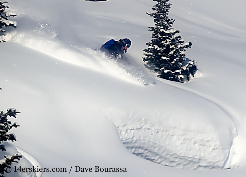 Brittany Walker Konsella backcountry skiing on Vail Pass.