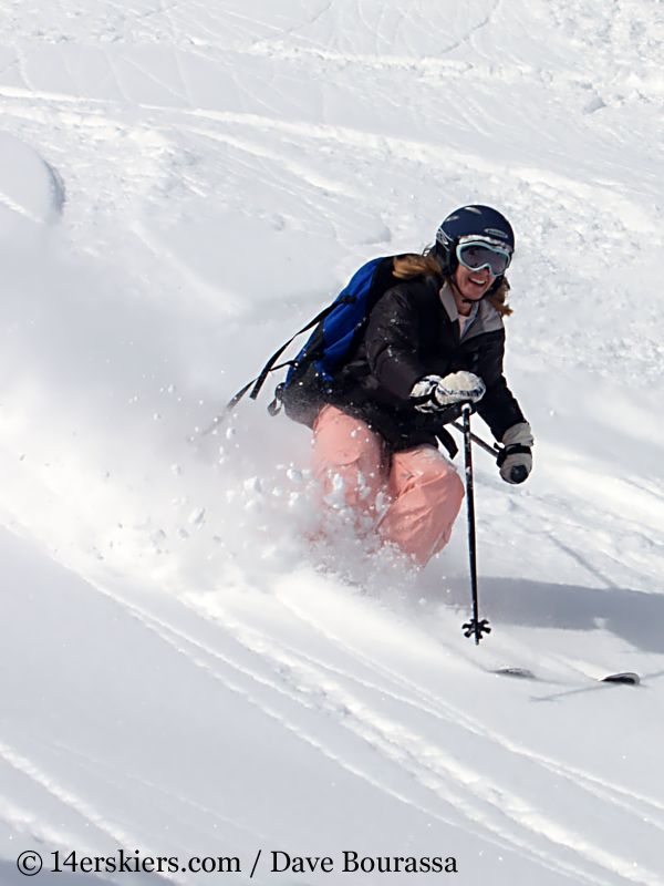 Brittany Walker Konsella backcountry skiing on Vail Pass.