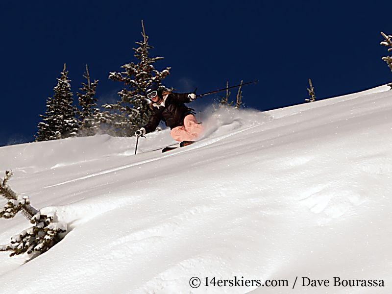 Brittany Walker Konsella backcountry skiing on Vail Pass.