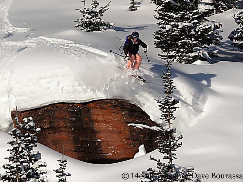 Brittany Walker Konsella backcountry skiing on Vail Pass.