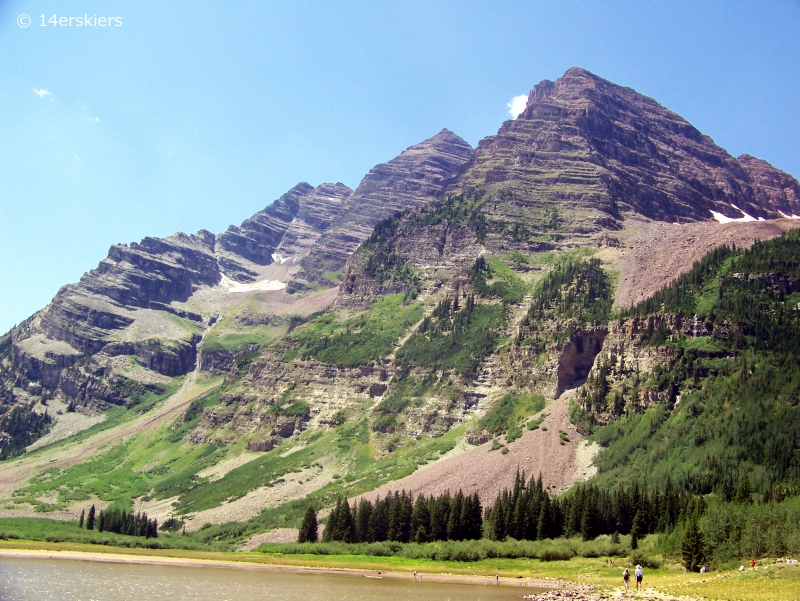 When hiking between Aspen and Crested Butte via West Maroon Pass, you'll skirt beneath the Maroon Bells. 