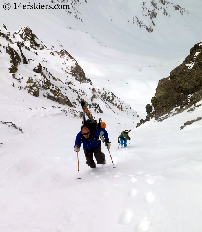 Matt Kamper and Natalie Moran climbing Atlantic Peak. 