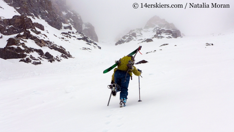 Brittany Konsella climbing up Atlantic Peak. 