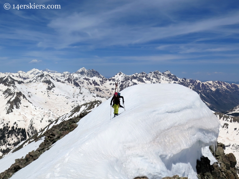 Jenny Veilleux climbing the ridge to the summit of White Rock