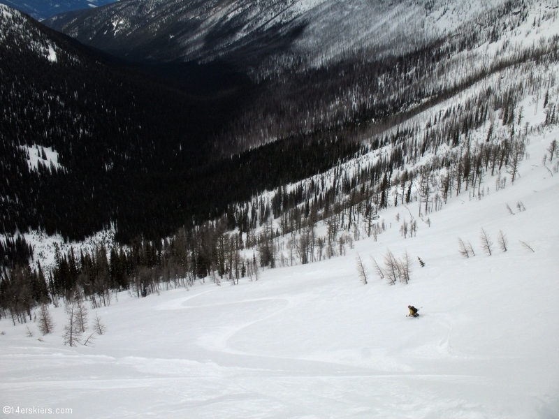 Backcountry skiing at Whitewater, British Columbia