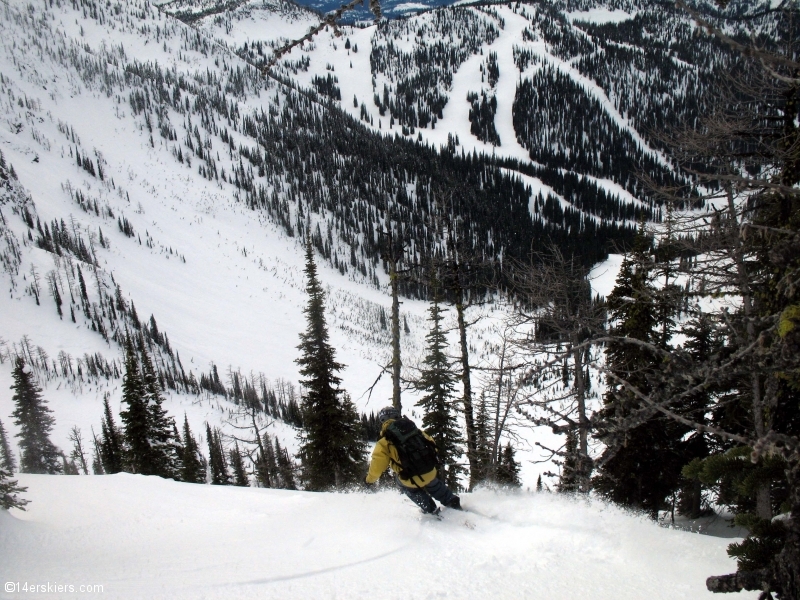 Backcountry skiing at Whitewater, British Columbia