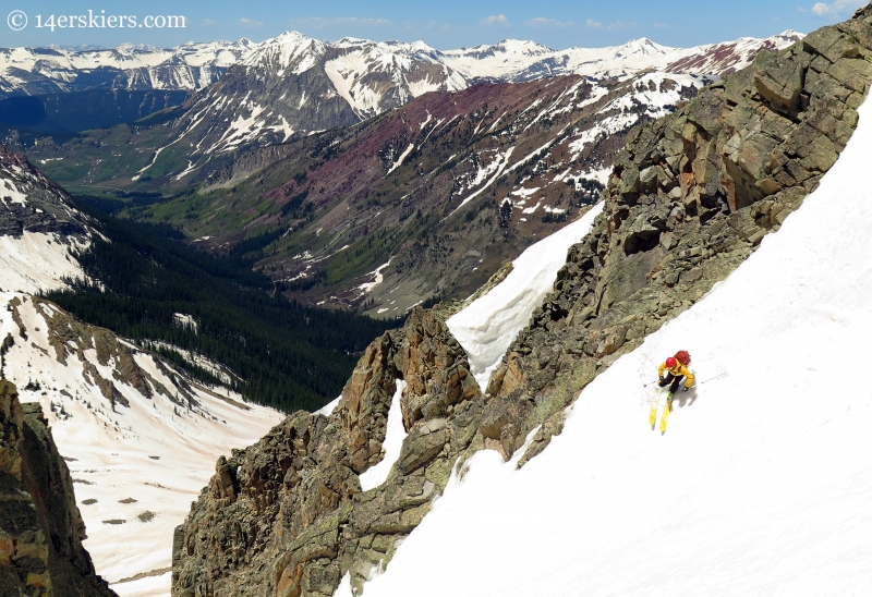 Ben McShan skiing White Widow Couloir