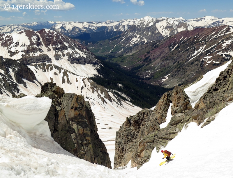 Ben McShan skiing White Widow Couloir