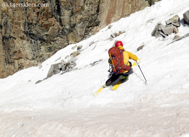 Ben McShan skiing White Widow Couloir