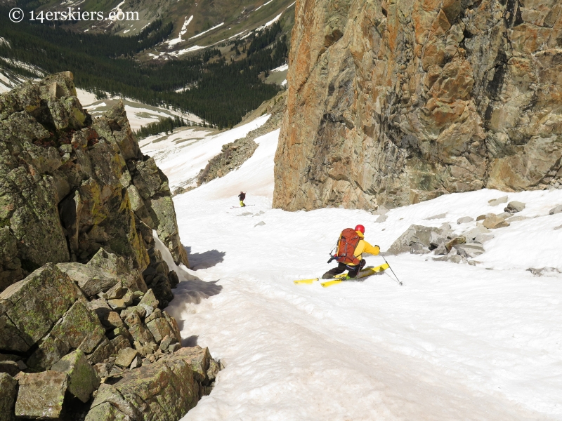 Ben McShan skiing White Widow Couloir